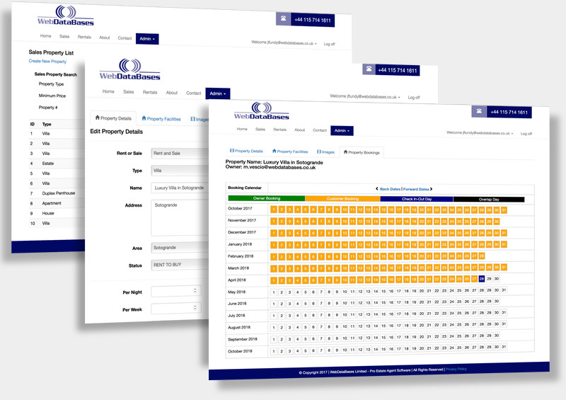 Pro Estate Agent Property software screen grabs